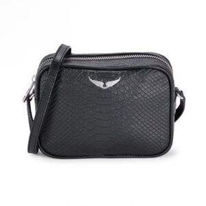 ZADIG & VOLTAIRE
XS Lizard Embossed Leather Camera Shoulder Bag.